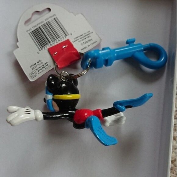 New vintage Mickey mouse snorkeling mask keychain with clip - Picture 5 of 8